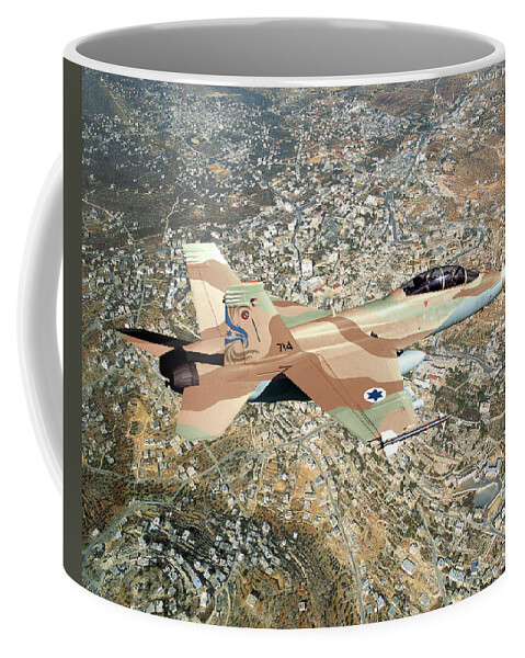 Super Hornet Coffee Mug featuring the digital art 12. F/A-18FI Israeli Super Hornet by Custom Aviation Art