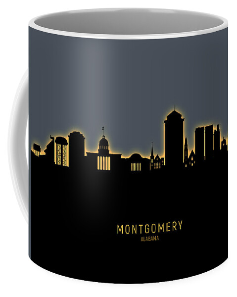 Montgomery Coffee Mug featuring the digital art Montgomery Alabama Skyline by Michael Tompsett