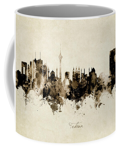 Tehran Coffee Mug featuring the photograph Tehran Iran Skyline by Michael Tompsett