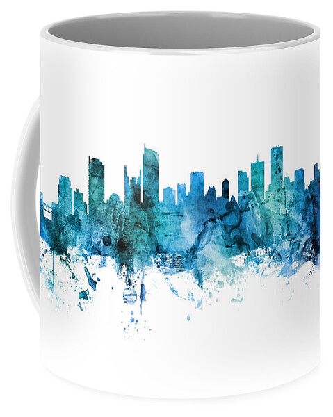 Vancouver Coffee Mug featuring the digital art Vancouver Canada Skyline #12 by Michael Tompsett