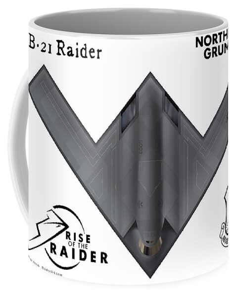 B-21 Coffee Mug featuring the digital art Northrop Grumman B-21 Raider #1 by Custom Aviation Art