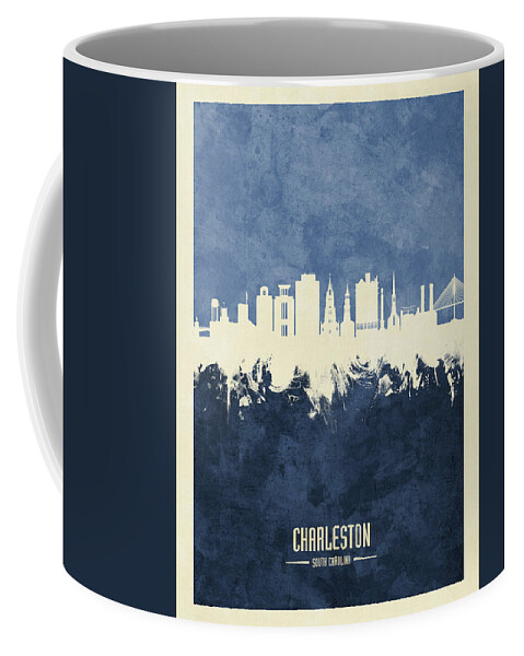 Charleston Coffee Mug featuring the digital art Charleston South Carolina Skyline #15 by Michael Tompsett
