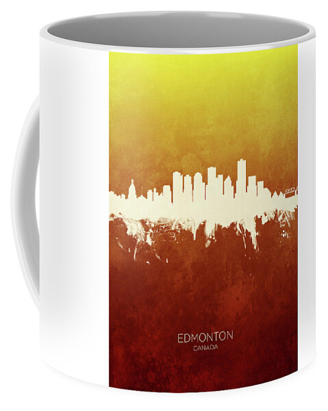 Edmonton Coffee Mug featuring the digital art Edmonton Canada Skyline #15 by Michael Tompsett