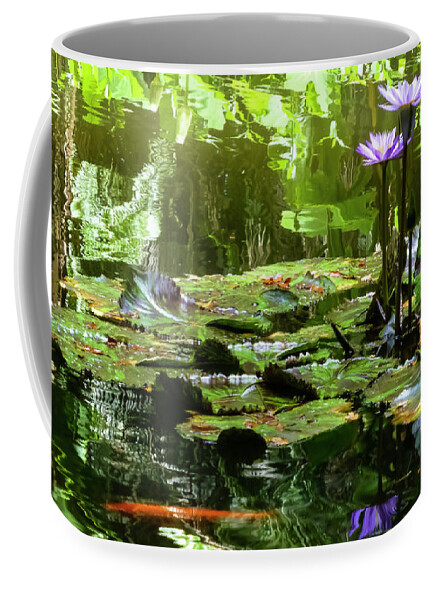 Purple Flower Picture Coffee Mug featuring the photograph Hawaii Lily Pond Photography 20150713-939 by Rowan Lyford