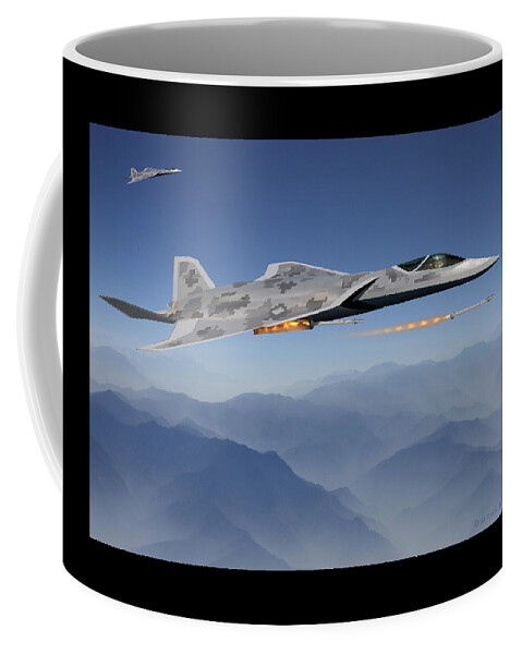Lmt Coffee Mug featuring the digital art Lockheed LMT Raven II by Custom Aviation Art
