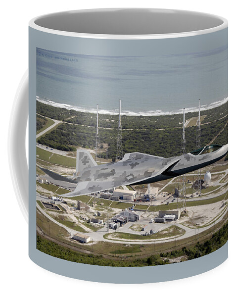 Lmt Coffee Mug featuring the digital art Lockheed LMT Raven II over NASA by Custom Aviation Art