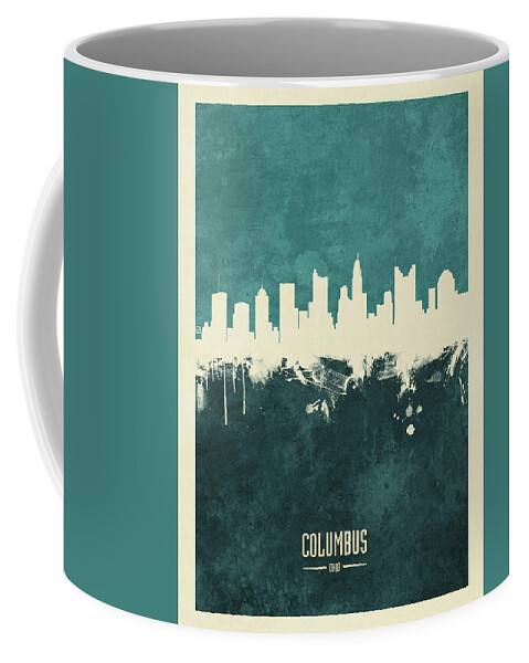 Columbus Coffee Mug featuring the digital art Columbus Ohio Skyline by Michael Tompsett