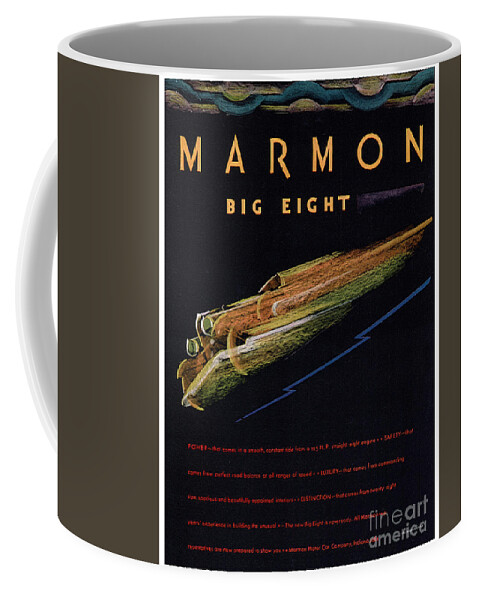 1930s Coffee Mug featuring the mixed media 1930s Marmon Big Eight advertisement by Retrographs
