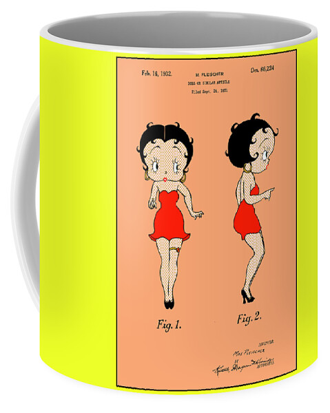 1931 Betty Boop Colorized Pop Art Patent Print Coffee Mug by Greg Edwards -  Fine Art America