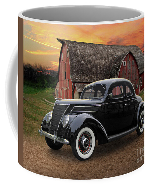 1937 Coffee Mug featuring the photograph 1937 Ford Coupe, Carver County Barn by Ron Long
