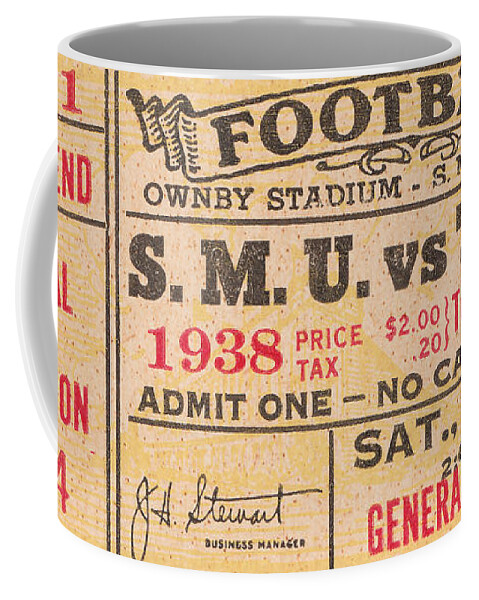 Smu Coffee Mug featuring the mixed media 1938 SMU vs. TCU by Row One Brand