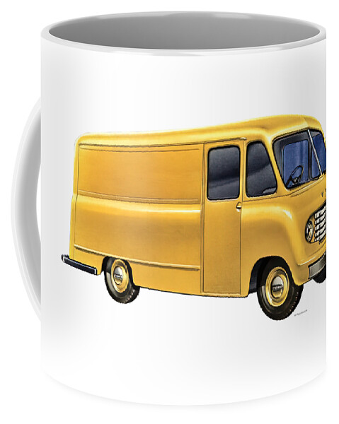 1930s Coffee Mug featuring the painting 1947 Ford Transit Bus by Retrographs