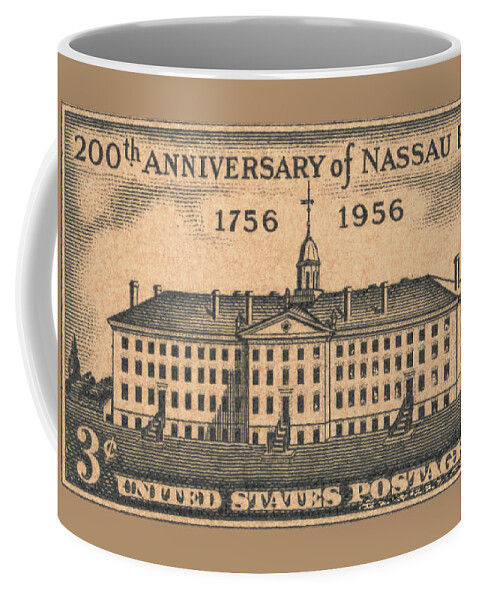 Anniversary Coffee Mug featuring the digital art 1956 Nassau Hall by Greg Joens