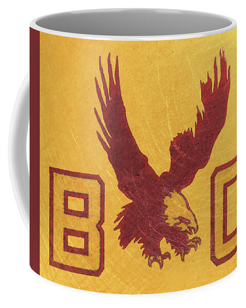 Boston College Coffee Mug featuring the mixed media 1960's Boston College Eagle by Row One Brand
