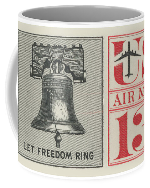 1961 Coffee Mug featuring the digital art 1961 Let Freedom Ring Stamp by Greg Joens