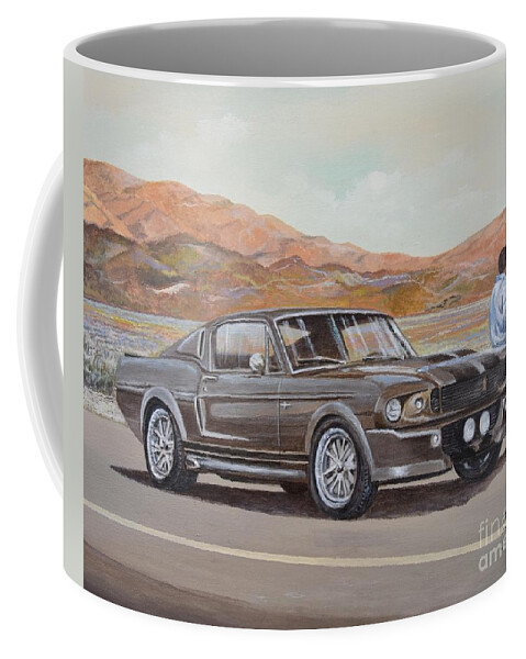 1967 Ford Mustang Fastback Coffee Mug featuring the painting 1967 Ford Mustang Fastback by Sinisa Saratlic