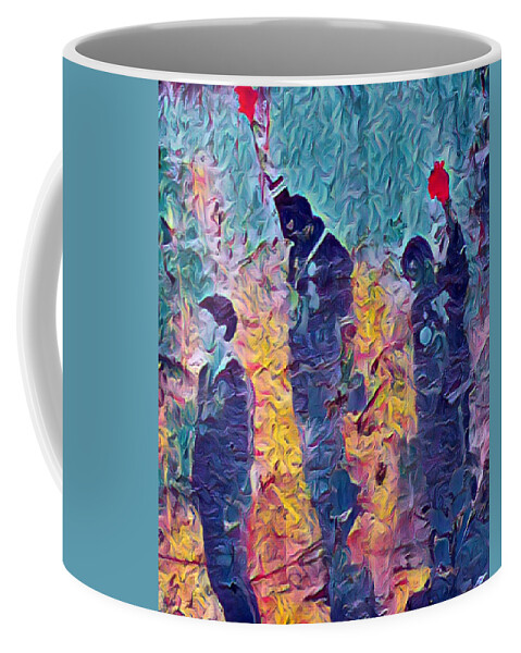 Metal Coffee Mug featuring the painting 1968 Olympics Black Power salute Painting 3 by Tony Rubino