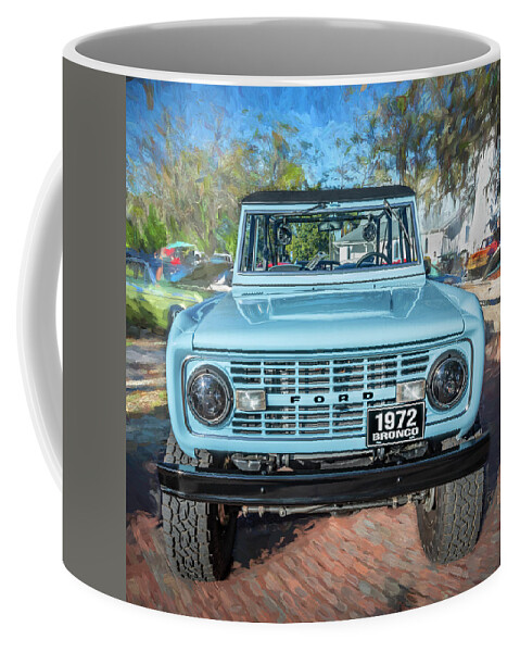 1972 Wind Blue Ford Bronco Coffee Mug featuring the photograph 1972 Wind Blue Ford Bronco X100 by Rich Franco