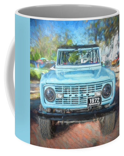 1972 Wind Blue Ford Bronco Coffee Mug featuring the photograph 1972 Wind Blue Ford Bronco X102 by Rich Franco