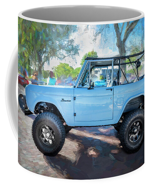 1972 Wind Blue Ford Bronco Coffee Mug featuring the photograph 1972 Wind Blue Ford Bronco X104 by Rich Franco