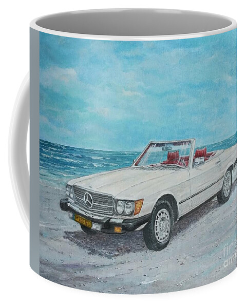 Classic Cars Paintings Coffee Mug featuring the painting 1979 Mercedes 450 SL by Sinisa Saratlic