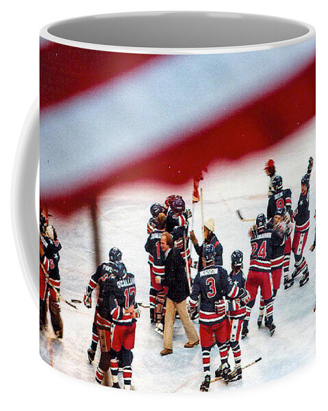 Hockey Coffee Mug featuring the photograph 1980 Olympic Hockey Miracle On Ice Team by Russel Considine