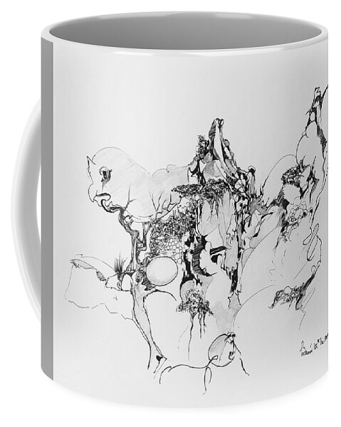 Abstract Shapes Coffee Mug featuring the painting Abstract #2 by Padamvir Singh