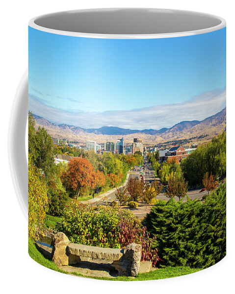 Boise Coffee Mug featuring the photograph Boise in Fall #2 by Dart Humeston