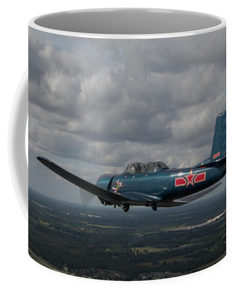 Airplane Coffee Mug featuring the photograph CJ6 in Flight #3 by Carolyn Hutchins