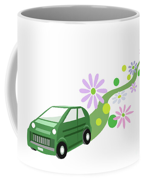 Illustration Coffee Mug featuring the photograph Green Car #2 by Spencer Sutton
