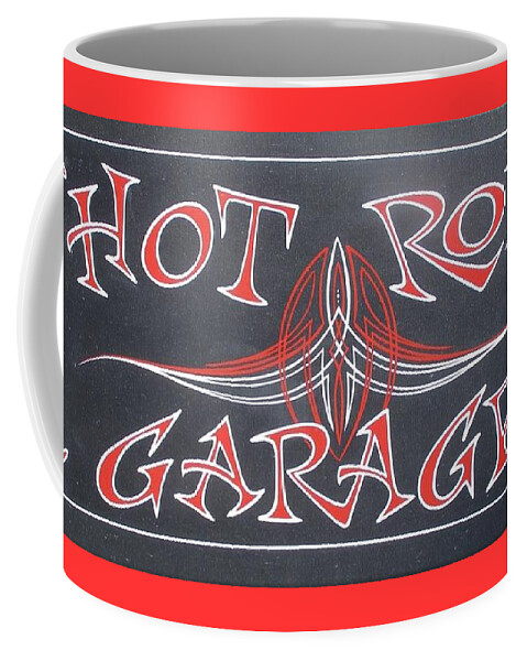 Rocket 88 Coffee Mug featuring the painting Hot Rod Garage #2 by Alan Johnson