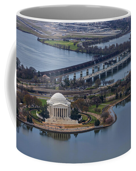 Washington Dc Coffee Mug featuring the photograph Jefferson Memorial Aerial #2 by Susan Candelario