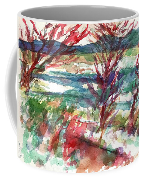 Lake Cherette Coffee Mug featuring the painting Lake Cherette #2 by Glen Neff