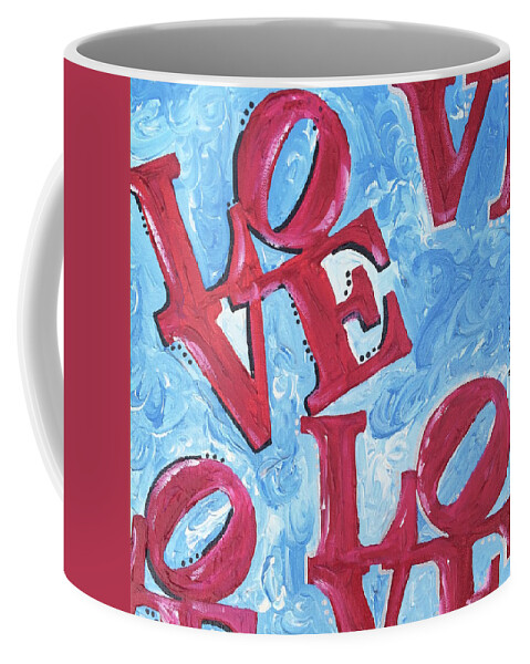 Love Coffee Mug featuring the painting Blue Red Love by Britt Miller