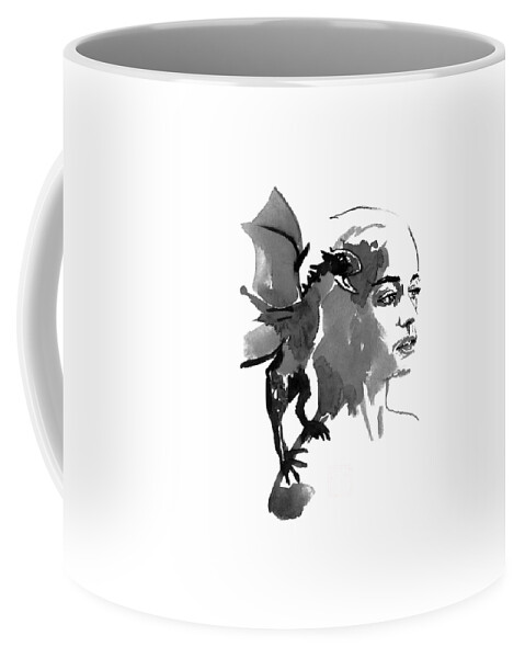 Dragon Coffee Mug featuring the painting Mother Dragon by Pechane Sumie