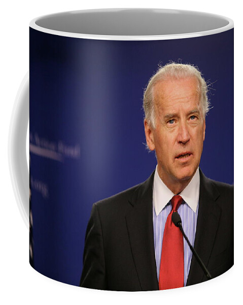 Portrait Of President Joe Biden By Marc Nozell Coffee Mug featuring the digital art Portrait of President Joe Biden by Marc Nozell #2 by Celestial Images
