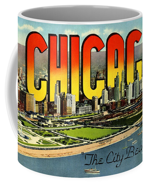 Retro Coffee Mug featuring the photograph Retro Chicago Poster #2 by Action