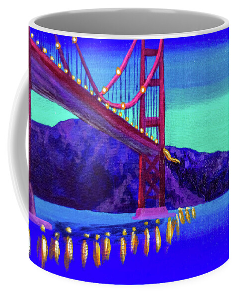 Golden Gate Bridge Coffee Mug featuring the painting The Empty Feeling of New #2 by Ashley Wright