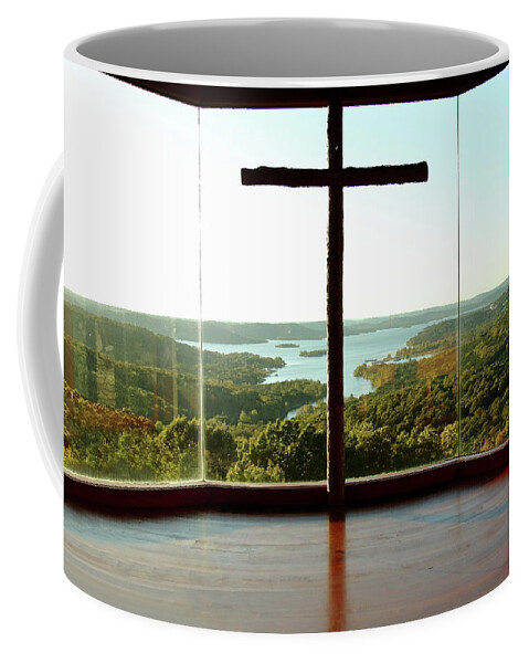 Table Rock Lake Coffee Mug featuring the photograph Top of the Rock Stone Chapel by Lens Art Photography By Larry Trager