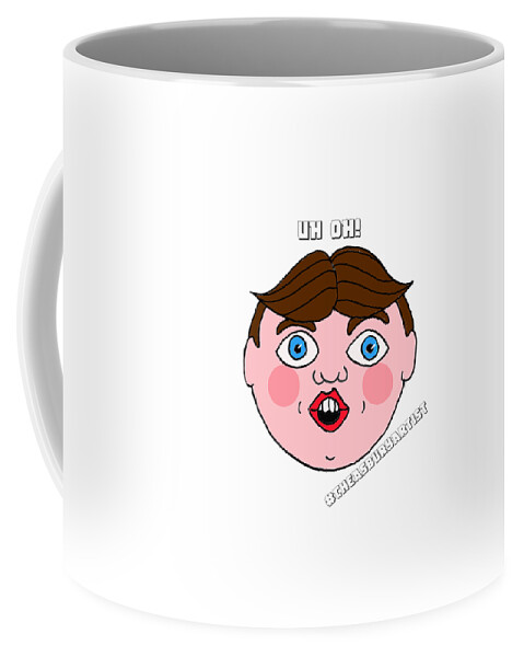 Asbury Park Coffee Mug featuring the drawing Uh Oh by Patricia Arroyo