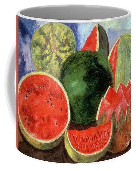 1954 Coffee Mug featuring the painting Viva La Vida #2 by Frida Kahlo