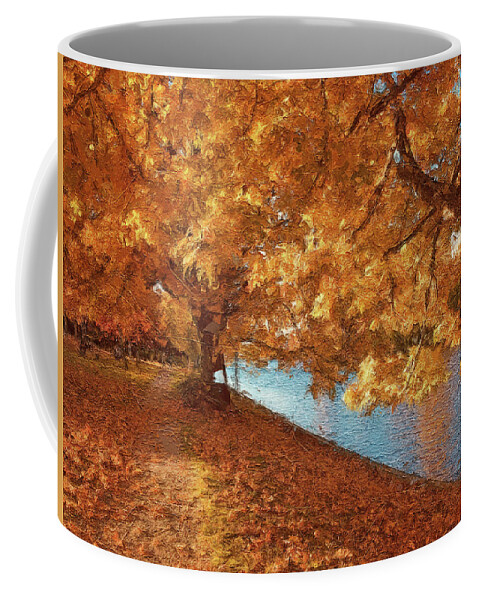 Tree Coffee Mug featuring the digital art Autumn is Here #20 by TintoDesigns