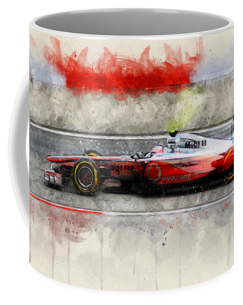 Formula 1 Coffee Mug featuring the digital art 2011 McLaren F1 by Geir Rosset