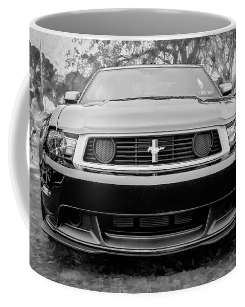 2012 Black Ford Mustang Coffee Mug featuring the photograph 2012 Black Ford Boss 302 Mustang X171 by Rich Franco