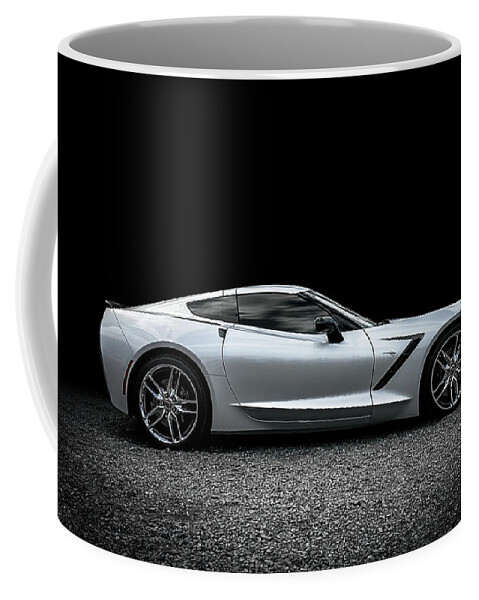 Corvette Coffee Mug featuring the digital art 2014 Corvette Stingray by Douglas Pittman