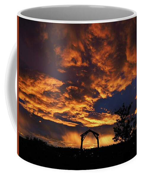 Sunset Coffee Mug featuring the photograph 2020 Sunset Arch Silhouette by OBT Imaging