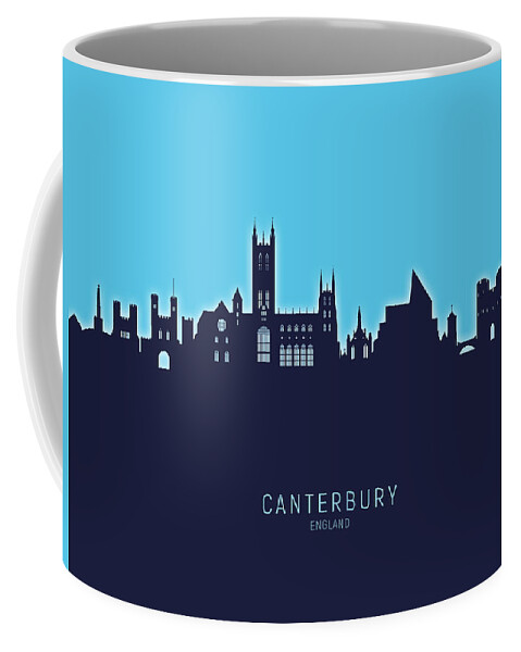 Canterbury Coffee Mug featuring the digital art Canterbury England Skyline #21 by Michael Tompsett