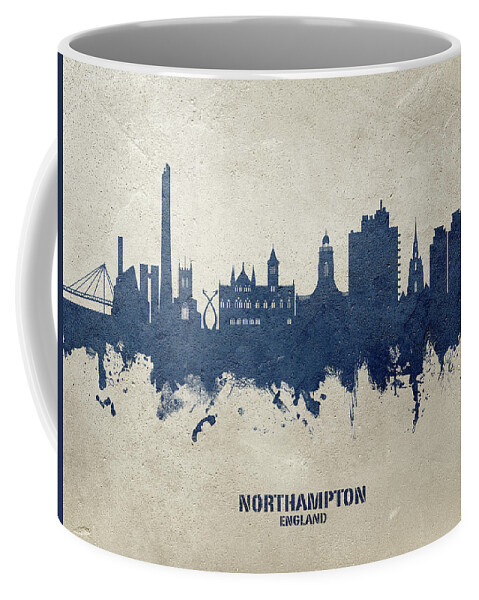 Northampton Coffee Mug featuring the digital art Northampton England Skyline by Michael Tompsett
