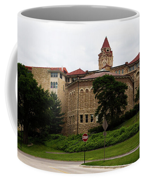 Kansas Jayhawks Coffee Mug featuring the photograph Watson Library at University of Kansas by Eldon McGraw