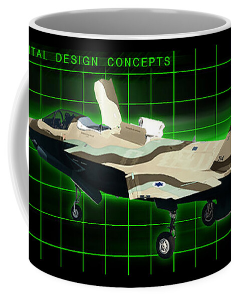 Lightning Coffee Mug featuring the digital art 22. F-35IB Barak II ADDC by Custom Aviation Art
